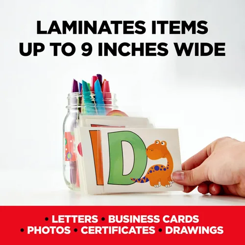 Miniatura 4 de Scotch Paquete de laminador térmico y bolsa, sistema de 2 rodillos, laminado de hasta 9 pulgadas de ancho (TL901X) con bolsas de laminación Scotch