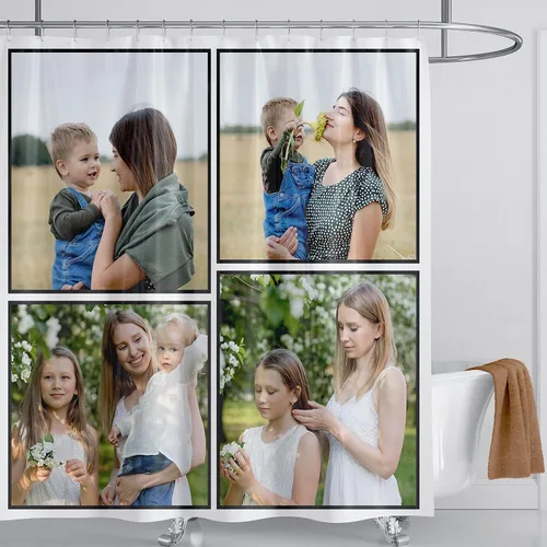 Miniatura 18 de Cortina de ducha personalizada, cortinas de ducha con foto personalizada, cortina de ducha personalizada de 60 x 72 pulgadas, añade tu propia Imagen