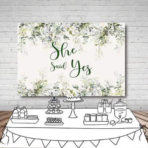 Miniatura 4 de MEHOFOND Telón de fondo de eucalipto para despedida de soltera de 7 x 5 pies, pancarta de hojas verdes, fondo de fotografía para mujeres, boda