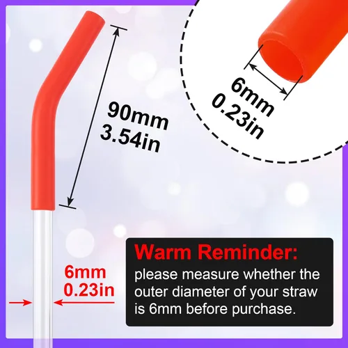 Miniatura 2 de HINZIC Hydraflow - 12 piezas de punta de repuesto para popotes flexibles de silicona multicolor para pajitas de goma de grado alimenticio