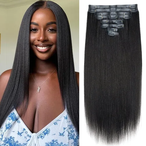 Miniatura 74 de Extensiones de cabello con clip de 12 pulgadas, rizado birmano, negro natural, extensiones de cabello con clip rizado birmano, cabello humano real