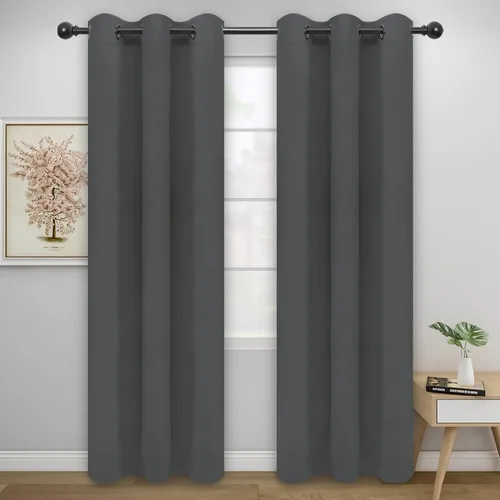 Miniatura 178 de Easy-Going - Cortinas opacas para dormitorio, aislamiento térmico sólido con ojales, cortinas de ventana para reducción de ruido, cortinas