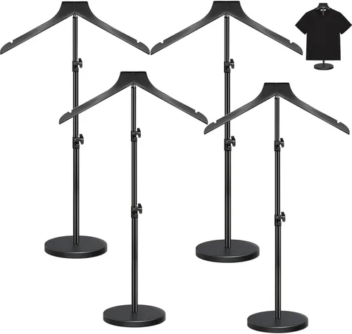 Miniatura 15 de Soporte para camisetas (negro, 44.5 pulgadas con soporte para sombreros, 1 unidad)
