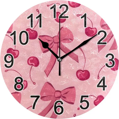 Miniatura 56 de Hummingbird - Reloj de pared de resorte redondo de 10 pulgadas, sin tictac, silencioso, funciona con pilas, reloj analógico atómico de cuarzo