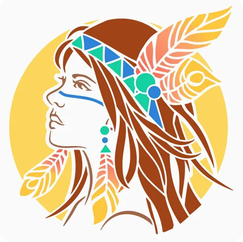 FINGERINSPIRE Plantillas de pintura para mujeres nativas americanas de 11.8 x 11.8 pulgadas, plantillas de plástico para dibujo tribal, manualidades
