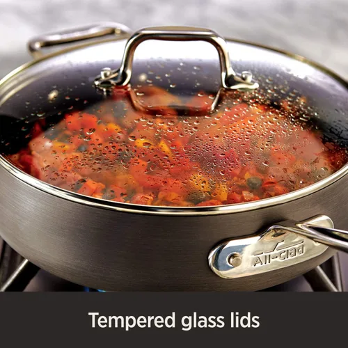 Miniatura 9 de All-Clad HA1 - Sartén antiadherente anodizada dura con tapa y sartén para freír, 4 cuartos de galón, horno de inducción de 10 pulgadas, apto