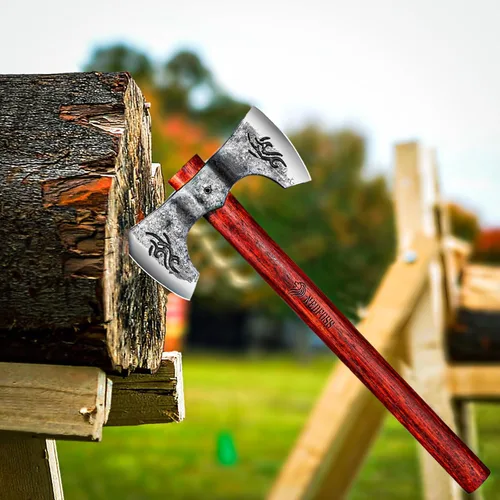 Miniatura 5 de NEDFOSS Thor - Hacha de lanzamiento, paquete de 2 hachas de lanzamiento de 16 pulgadas con acero de alto carbono 1065 y mango de madera de haya
