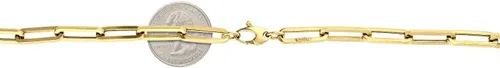 Miniatura 4 de WJD Exclusives Collar de cadena alargada de clip de oro amarillo de 14 quilates de 0.236 in de 16 a 30 pulgadas