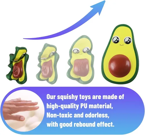 Miniatura 3 de Anboor 2 juguetes esponjosos de 4.8 pulgadas de aguacate de levantamiento lento para apretar, juguetes esponjosos con aroma kawaii, juguetes