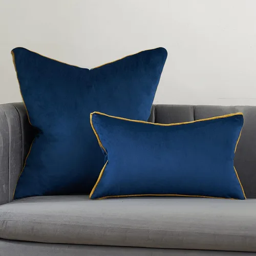 Miniatura 6 de Avigers - Funda de cojín cuadrada de 60 x 60 cm, diseño sólido azul marino, funda de cojín decorativa, moderna de lujo, para sofá, sala de estar