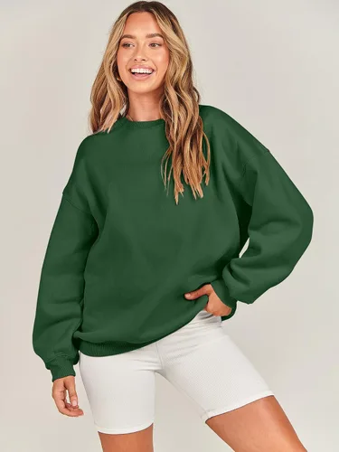 Miniatura 7 de ANRABESS Sudadera de gran tamaño para mujer, con cuello redondo, estilo Y2K, sudadera con capucha de forro polar, cómoda, camiseta informal, ropa