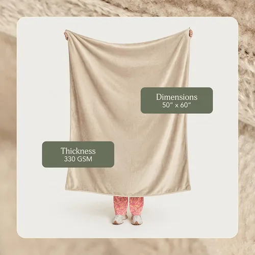 Miniatura 2 de UnHide Lil Marsh Traveler - Manta de viaje - Manta de piel sintética - Duradera, ligera, manta extra suave - Lavable a máquina - Oso beige