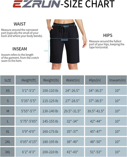 Miniatura 6 de EZRUN - Bermudas para mujer, para entrenar en el gimnasio, pantalones cortos veraniegos de algodón con bolsillos profundos para mujer