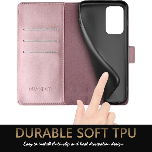 Miniatura 5 de SUANPOT Funda de piel tipo cartera para Samsung Galaxy A53 5G con tarjetero RFID para tarjetas de crédito Flip Folio Book Funda a prueba de golpes