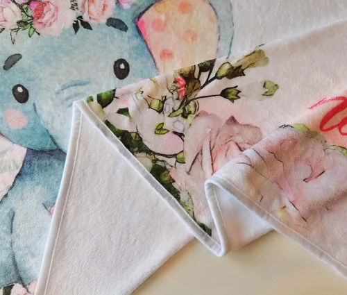 Miniatura 7 de Yuzioey - Manta mensual de hitos para bebé, manta de mes de elefante floral para baby shower, manta de flores de elefante rosa, manta mensual