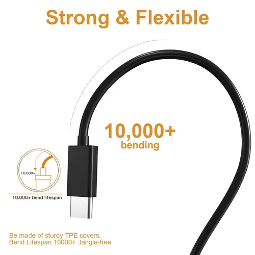 Miniatura 8 de Toxaoii Cable de carga USB C compatible con Sony WH-1000XM4 WH-1000XM3 WF-1000XM4 1000XM5 WH-XB900N WH-CH720N WH-CH520 WI-1000XM2 WI-C200 WI-XB400