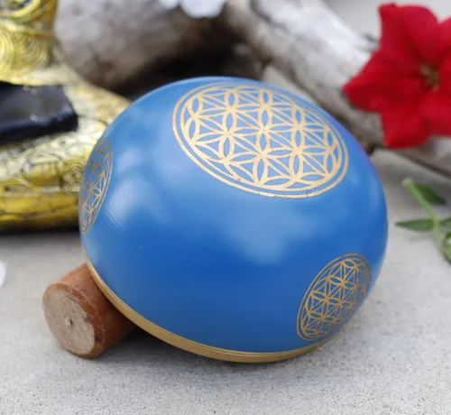 Miniatura 4 de Flower Of Life - Juego completo de cuencos para meditación, yoga, curación espiritual y atención plena (azul)
