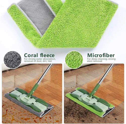 Miniatura 2 de Trapeadores de Microfibra para Limpieza de Pisos, Trapeadores Profesionales Masthome con Almohadillas Lavables 4 piezas, Mopa Plana de Uso Húmedo