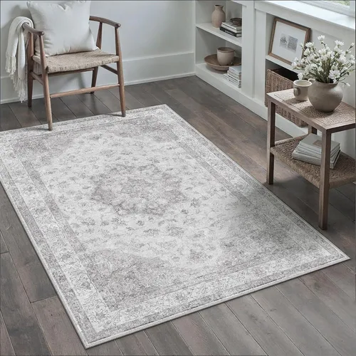 Miniatura 51 de PureCozy - Alfombra de área beige de 8 x 10, lavable, vintage, alfombra para sala de estar, dormitorio, gran alfombra suave retro de pelo bajo