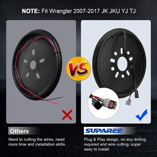 Miniatura 2 de SUPAREE Luz de Freno para Neumático de Repuesto Plug and Play Luz de Rueda Luz de Freno 3ra Luz de Freno Roja Compatible con Wrangler 2007-2018 JK