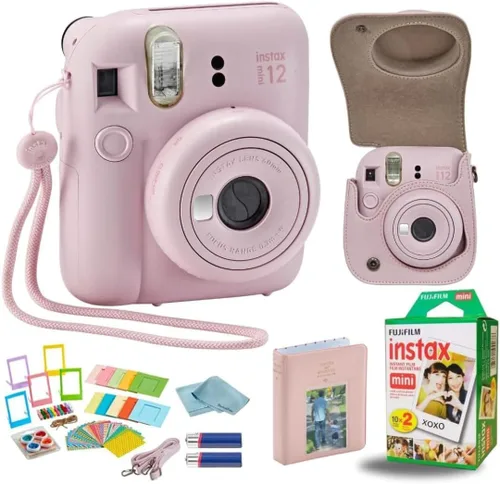 Cámara Fujifilm Instant Mini 12 + Paquete de Accesorios y Funda Personalizada Compatible + Fuji Instant (20 Fotos) Álbum de Fotos Mini de Diseñador