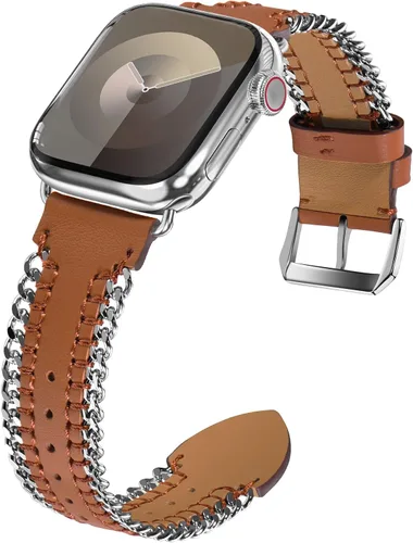Miniatura 17 de WINGLE for Apple Watch Band Women 38mm 40mm 41mm 42mm 44mm 45mm 46mm 49mm Series 11 10 9 8 7 6 5 4 3 2 1 SE 3/2/1, Dressy Band Stainless Steel Chain