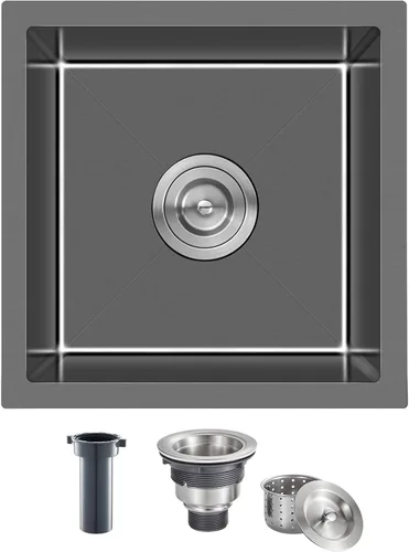 Miniatura 18 de Fregadero de cocina de 20 pulgadas, acero inoxidable SUS304 hecho a mano, fregadero de cocina con colador de fregadero (cepillado), 20 x 16 x 9