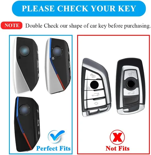 Miniatura 2 de MILD EAST Funda para llavero BMW con llavero, protección de 4 botones, compatible con BMW Serie 7 740 760i I5 I7 IX X1 X5 X6 X7 XM 2022 2023 2024