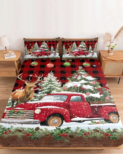 Miniatura 12 de Sábanas bajeras de bolsillo profundo de hasta 16 pulgadas, funda de colchón suave de Halloween con 1 funda de almohada decorativa para dormitorio