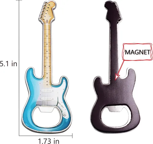 Miniatura 2 de Abridor de botellas de cerveza, 2 piezas, abridor de botellas en forma de guitarra, regalo de guitarra, accesorios de cocina para bebedores, amantes