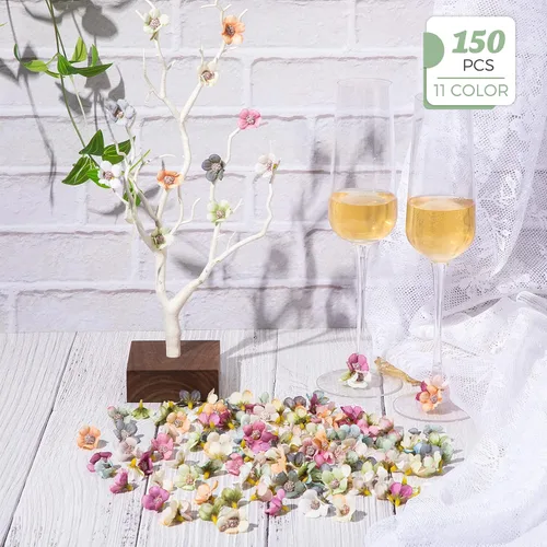 Miniatura 2 de Juexica Mini flores para manualidades, pequeñas flores de seda, margaritas artificiales, pequeñas cabezas de flores falsas a granel