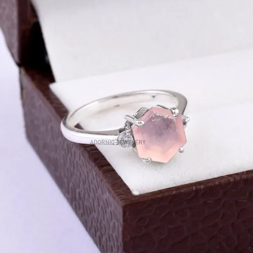 Miniatura 37 de Anillo de plata de ley 925 para mujer, anillo de diamantes de imitación de aguamarina de plata esterlina, anillo Art Deco de marzo, piedra natal