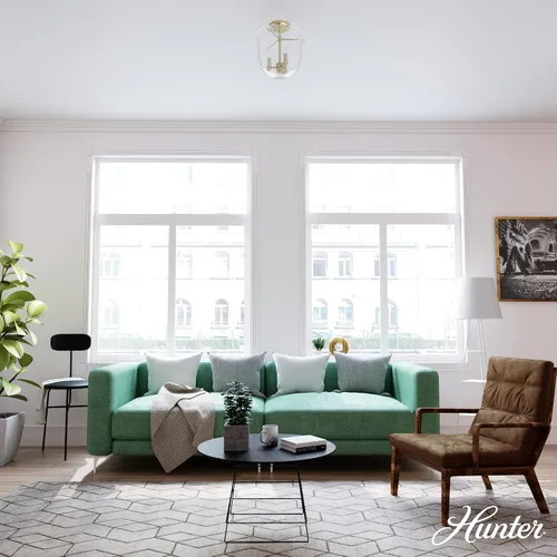 Miniatura 4 de Hunter - Sacha Alturas Gold de 3 luces, luz empotrada de tamaño mediano, regulable, estilo moderno, en forma de urna, para dormitorios, cocinas