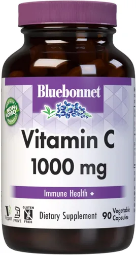 Bluebonnet Nutrition Vitamina C 1000 mg Cápsulas vegetales, ácido ascórbico, para la salud inmunológica y la salud de la piel, vegano, vegetariano,