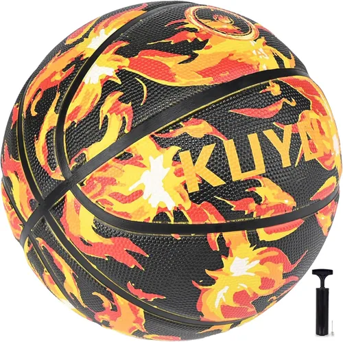 KUYOTQ - Baloncesto para niños, jóvenes y adultos, tamaño 3/4/5/6/7 (22/25.5/27.5/28.5/29.5"), baloncesto premium de goma o cuero sintético, para