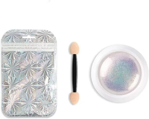 Miniatura 9 de 1 caja de polvo de uñas cromado, sirena, purpurina en polvo, polvo de perla, polvo holográfico, cromo, decoración de uñas, arte de uñas holográfico