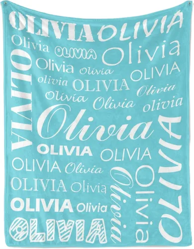 Miniatura 8 de Manta personalizada con nombre para niños y adultos, manta de franela personalizada con nombre Color 07