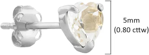 Miniatura 5 de MAX + STONE - Aretes de oro amarillo o blanco de 14 quilates con forma de corazón para mujer con piedra natal de 0.197in, Metal Gema