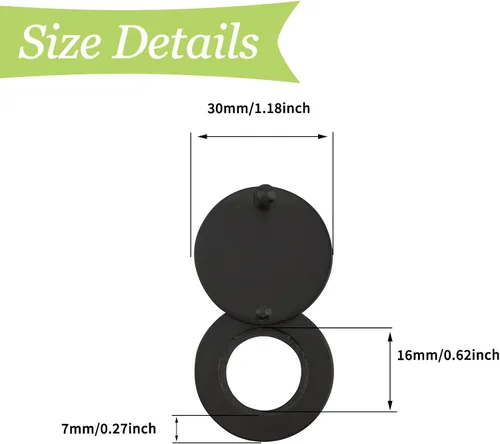 Miniatura 2 de Cubierta para el visor de puerta, 2 piezas de latón de níquel cepillado para puerta de seguridad, cubiertas giratorias de privacidad, protectores