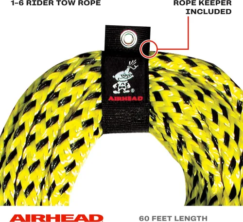 Miniatura 4 de Airhead 1-6 Person Tow Rope for Towable Tubes, Heavy Duty Boat Towline for Tubing, UV Resistant 16 Strand Polypropylene with Rope Keeper, up to