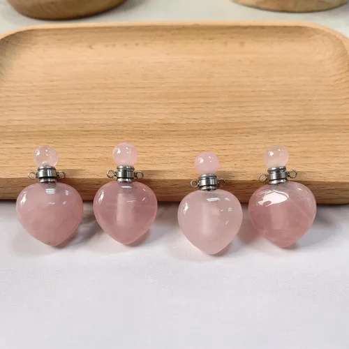 Miniatura 29 de Perfume Bottle Necklace Heart Shape, Amethyst Necklace Healing Crystal for Women, Essential Oil Diffuser Bottle Necklace Jewelry for Liquid