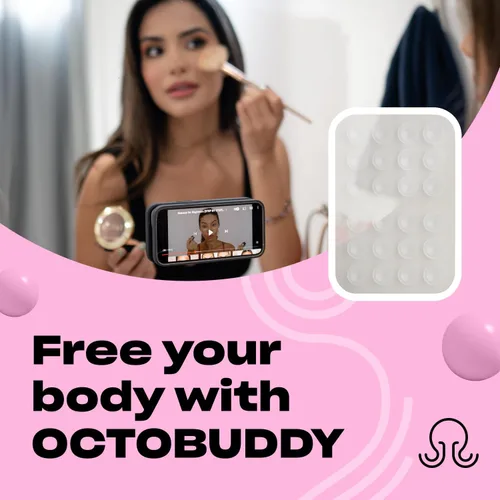 Miniatura 3 de OCTOBUDDY Classic MAX - Funda de silicona con ventosa para teléfono con montaje adhesivo - Soporte de agarre fuerte para manos libres, ideal