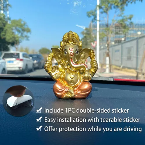 Miniatura 2 de alikiki Dios hindú Señor Ganesha Staue – Ídolo de Dios de la India Ganesh para decoración de tablero de automóvil, regalos de cumpleaños para hombre