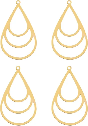 Miniatura 43 de John Bead Beadwork Findings - Colgante dorado (3 unidades)
