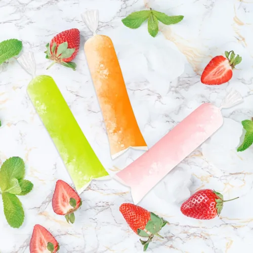 Miniatura 3 de LOMIMOS 200 bolsas de paletas de hielo, bolsas desechables de plástico para paletas de hielo, bolsas de molde de caramelo con embudo para adultos