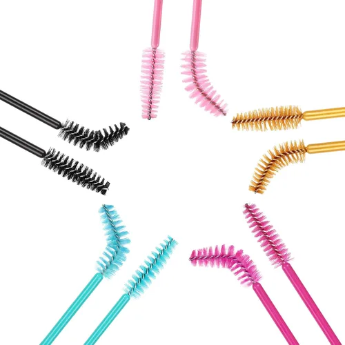 Miniatura 3 de Tbestmax 500 Varitas de Rímel Desechables Cepillo de Pestañas Spoolies para Ceja Extensión de Pestañas de Ojo, Kits de Aplicadores de Brochas de 5