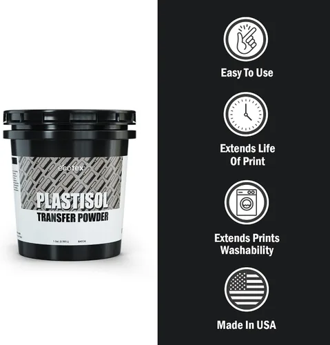 Miniatura 2 de Ecotex® Plastisol Transfer Powder Serigrafía (1 LB) – Polvo de unión a tinta de transferencia de calor, prolonga la vida útil de la serigrafía