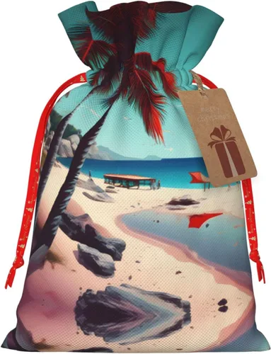 Miniatura 14 de MDATT Bolsas de regalo con cordón de playa y mar, bolsas de regalo de 5 x 7 pulgadas para bodas, Navidad, cumpleaños, decoración de Halloween
