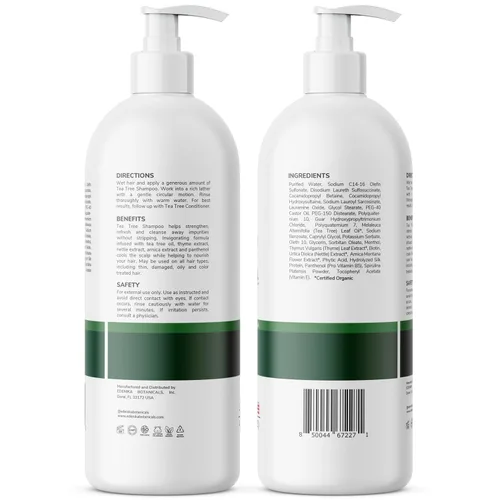 Miniatura 8 de EDENIKA BOTANICALS Champú de aceite de árbol de té, limpieza profunda para acumulación y cuero cabelludo graso, alivia la picazón del cuero