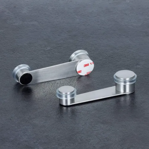 Miniatura 4 de EVI Tope de puerta Fijación adhesiva o tornillo + anclaje para puertas de hasta 2 pulgadas de grosor Caucho transparente Acabado mate